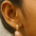 Gold-Plated Beaded Design Small Hoop Earrings