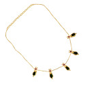 Five Petal Ruby Green Nagapadam Choker