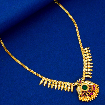 Traditional Pendant Gold Plated Pichimottu Necklace