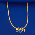 Simple Three Petal Gold-Plated Palakka Necklace