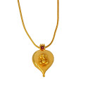 Ethnic Gold Plated Ruby Ganesha Pendant Necklace