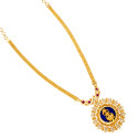 Classy Gold Plated Lakshmi Stone Pendant Necklace
