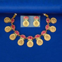 Ethnic Lakshmi Kasu Lotus Necklace Set