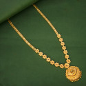 Matte Gold-Plated Filigree Pendant Floral Long Chain