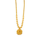 Matte Gold-Plated Filigree Pendant Floral Long Chain
