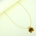 Invisible Chain Lotus Pendant Necklace