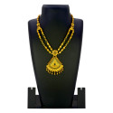Dual Chain Victorian Antique Gold-Plated Stone Necklace