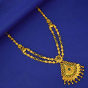 Dual Chain Victorian Antique Gold-Plated Stone Necklace