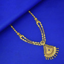 Dual Chain Victorian Antique Gold-Plated Stone Necklace