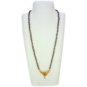 Gold Plated Black Beads CZ Peacock Pendant Chain