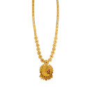 Classic Matte Gold Plated Floral Long Chain