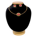 Trendy Matte Finish Lotus Necklace Set