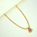 Gold Plated Small Adial Stone Pendant Necklace
