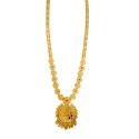 Classic Matte Gold Plated Floral Long Chain