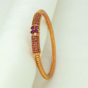 Exquisite Matte Gold Plated Ruby Designer Bangle
