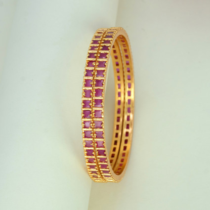 Gold Plated Square Semi Precious Stone Bangles