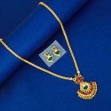 Trendy Kerala Ruby Palakka Pendant Necklace Set