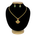 Trendy Kerala Ruby Palakka Pendant Necklace Set