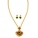 Trendy Kerala Ruby Palakka Pendant Necklace Set