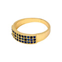 Dazzling Gold Plated Triple Line Stones Finger Ring