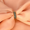 Dazzling Gold Plated Triple Line Stones Finger Ring