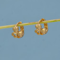Gold Plated Triple Heart Hoop Earrings for Girls