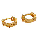 Gold-Plated Floral Hoop Earrings