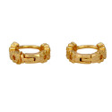 Gold-Plated Floral Hoop Earrings
