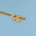 Small Floral CZ Gold Plated Hoop Earrings