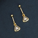 Stunning Gold Plated Geometric Design CZ Bugadi Earrings