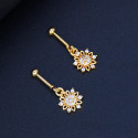 Delicate Floral CZ Gold Plated Bugadi Earrings
