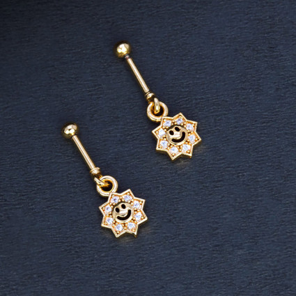 Elagant Gold Plated Star CZ Bugadi Earrings