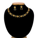Antique Matte Floral Square Stone Sufi Necklace Set