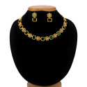 Antique Matte Floral Square Stone Sufi Necklace Set