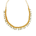 Stylish Gold Plated Crystal Hanging Ball Chain Necklace
