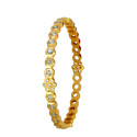 Exquisite Gold Plated Floral Stone Bangle