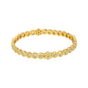 Exquisite Gold Plated Floral Stone Bangle