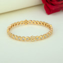 Exquisite Gold Plated Floral Stone Bangle