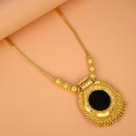 Traditional Gold Plated Big Enamel Pendant Necklace