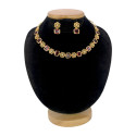 Antique Matte Floral Square Stone Sufi Necklace Set