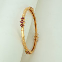 Exquisite Gold Plated Floral Ruby Stone Bangle