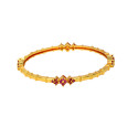 Exquisite Gold Plated Floral Ruby Stone Bangle