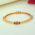 Exquisite Gold Plated Floral Ruby Stone Bangle
