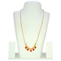 Red Crystal Hearts Gold Plated Designer Beads Necklace