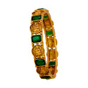 Antique Gold Plated Emerald Stone Lakshmi Kasu Bangle