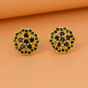 Stunning Gold Plated Floral Stone Ear Studs