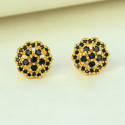 Stunning Gold Plated Floral Stone Ear Studs
