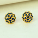 Stunning Gold Plated Floral Stone Ear Studs