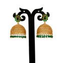 Elegant Kemp Stone Big Matte Jhumka Earrings