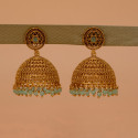 Antique Matte Big Filigree Jhumka Earrings